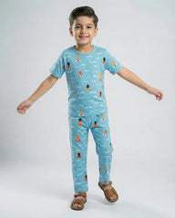 Kids Summer Pajama Set - Blue Ocean Breeze