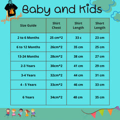 Blue Green Printed Kids Short Sleeve Kids Wear