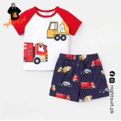 Red Truck Shorts Set