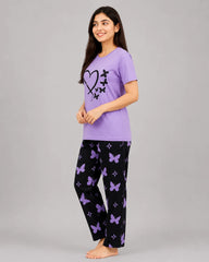 Purple Love Butterfly Pajama Set
