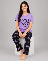 Purple Love Butterfly Pajama Set