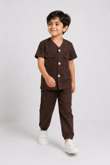Signature Kids Pajama Set - Chocolate Brown