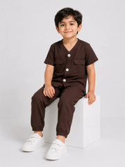 Signature Kids Pajama Set - Chocolate Brown