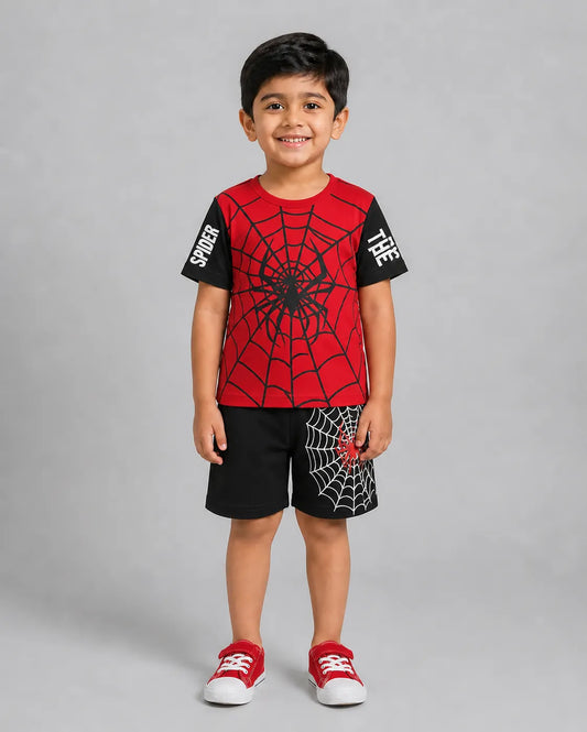 Spider Power Short Set - Red & Black