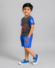 Spider Power Short Set - Grey & Blue