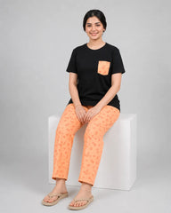 Palm Breeze Pajama Set – Black