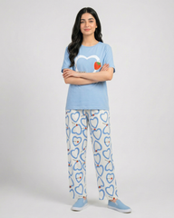 Azure Hearts Pajama Set