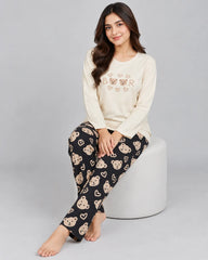 Teddy Heart Sleep Set - Beige
