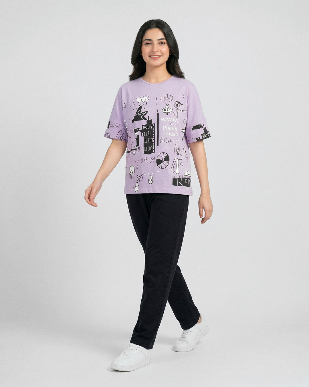 Funky Style T-Shirt & Trouser | Purple