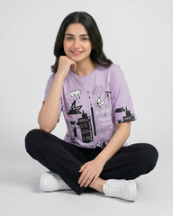 Funky Style T-Shirt & Trouser | Purple