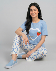 Azure Hearts Pajama Set