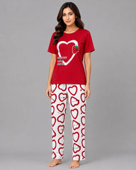 Heart & Berry Pajama Set - Red