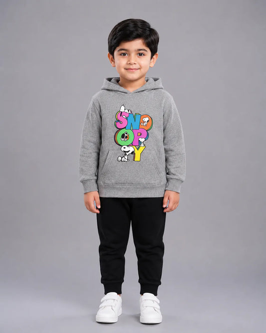 Kids Winter Hoodie Set | Snoopy Printed