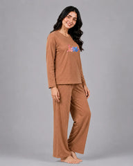 Women Round Neck Lounge Wear | Multi Love - Rusty