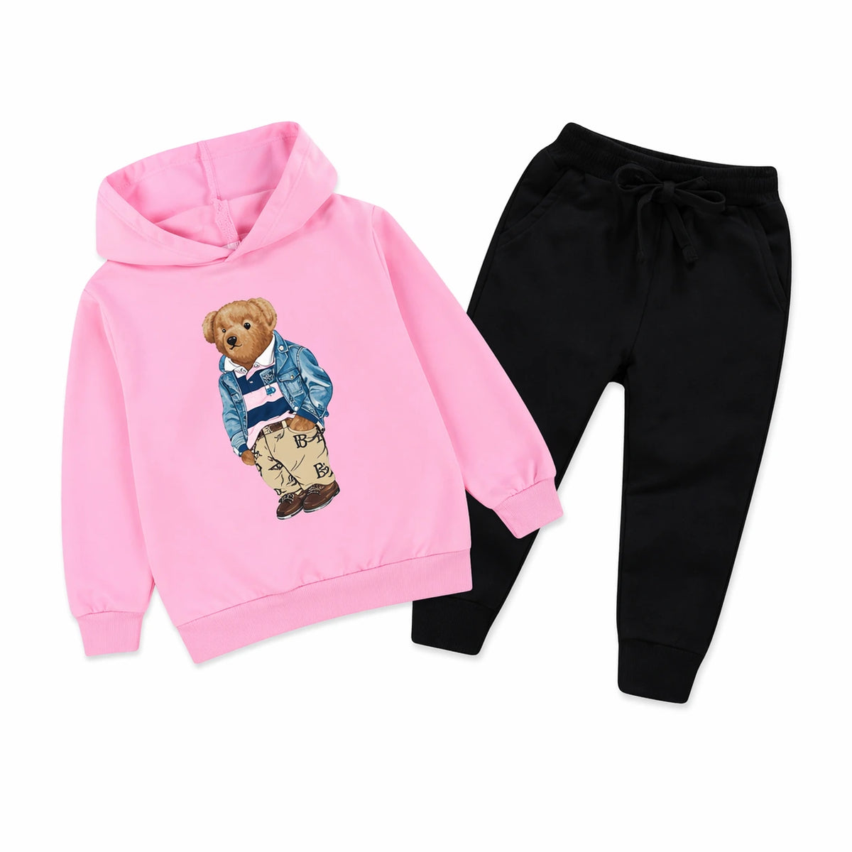 Kids Winter Hoodie Set | Polo Bear Printed