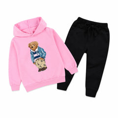 Kids Winter Hoodie Set | Polo Bear Printed