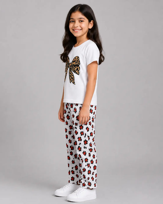 Leopard Bow Pajama set