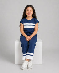 Girls Luxe Pajama Set - Navy Blue