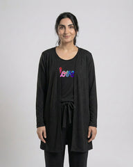 Women 3 Pieces Night Suit - Multi Love | Black