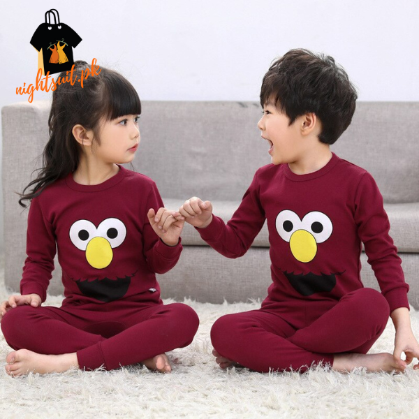 Mahroon Cute Printed Kids Wear