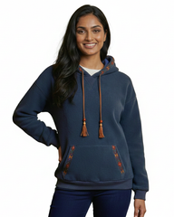 Chic Geometric Embroidered Hoodie