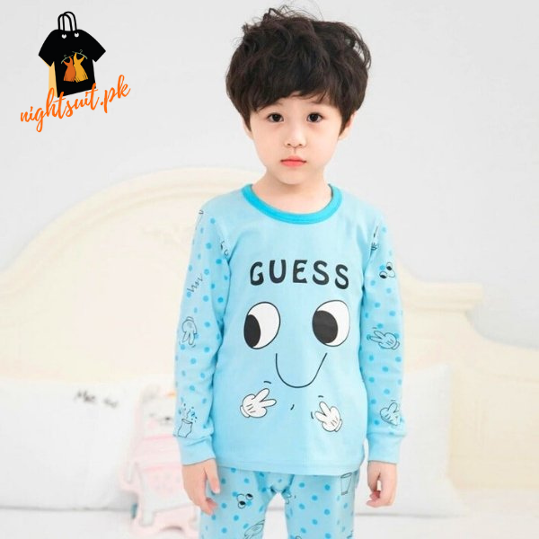 Sky blue Guess Printed Kids Wear