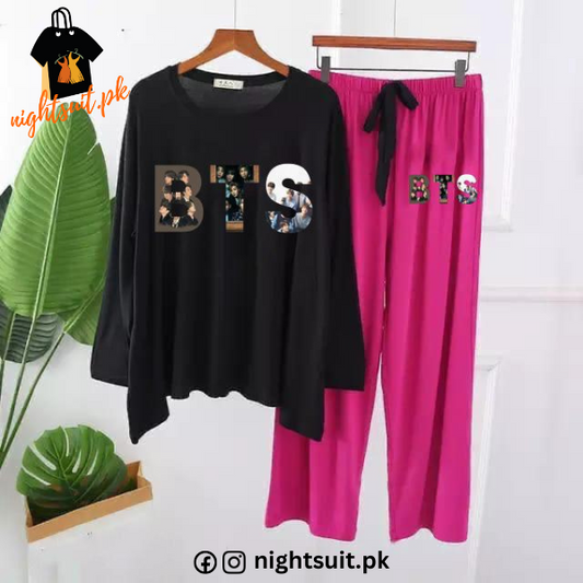 Black BTS Printed Loungewear