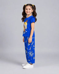 Royal Blue Bambi Printed Kids Co-Ord Set