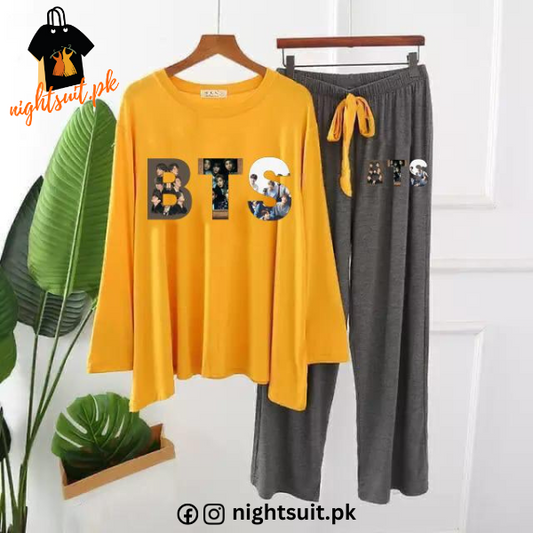 Yellow BTS Printed Loungewear