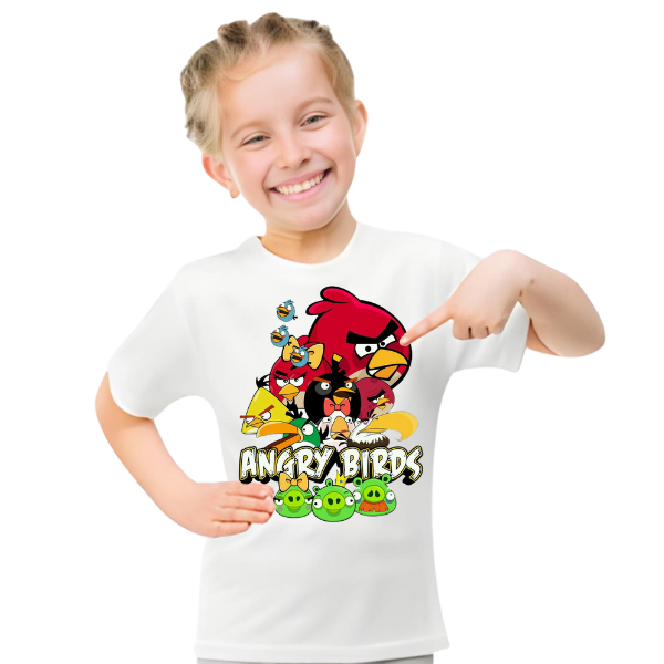 Angry Birds Printed T Shirt For Kids