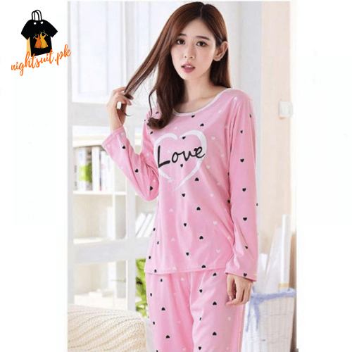 Pink Love Women Nightsuit PJ