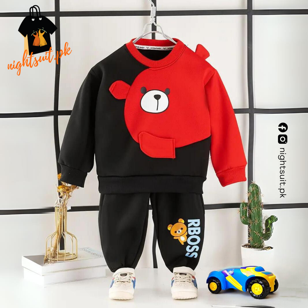 Black & Red Boss Kids Sweatshirt & Pant