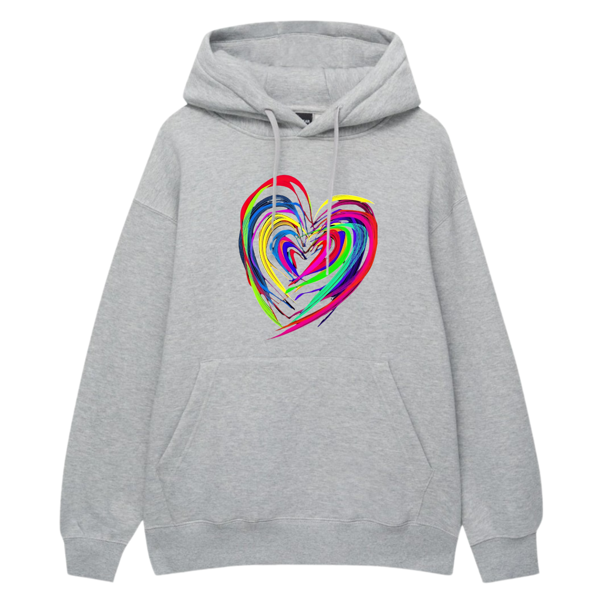 Neon Heart Printed Hoodie