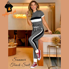 Charcoal Grey Double Panel Tracksuit for Women