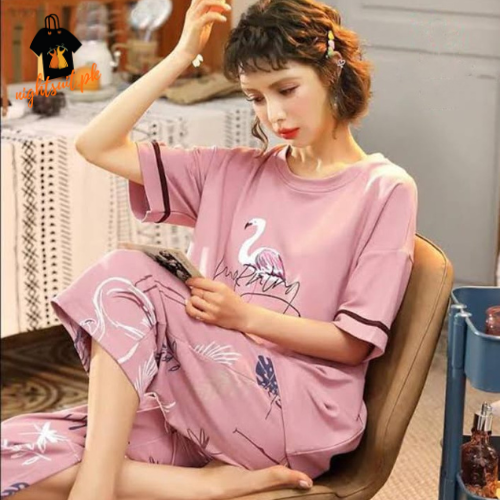 Beige Swan Woman Pajama Set