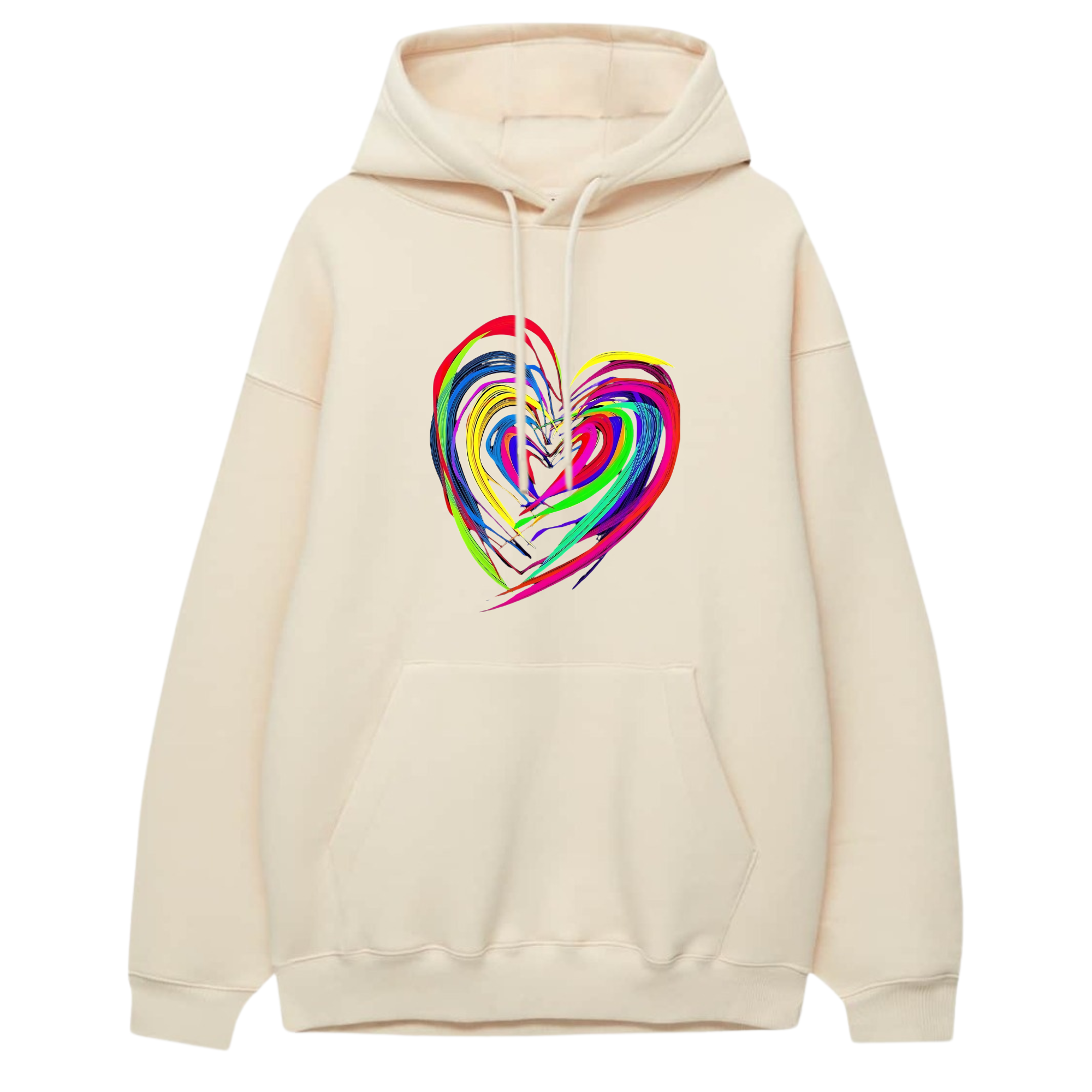 Neon Heart Printed Hoodie