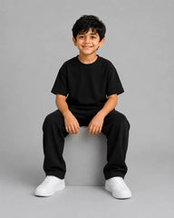Drop Shoulder Co-Ord Set - Black