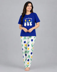 Tulip Bunny Dreams Pajama Set- Blue