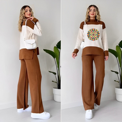 Multi Pattern Drop Shoulder Loungewear