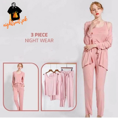Women’s 3 Piece Nightwear Lounge Set | Plus Size Loungewear