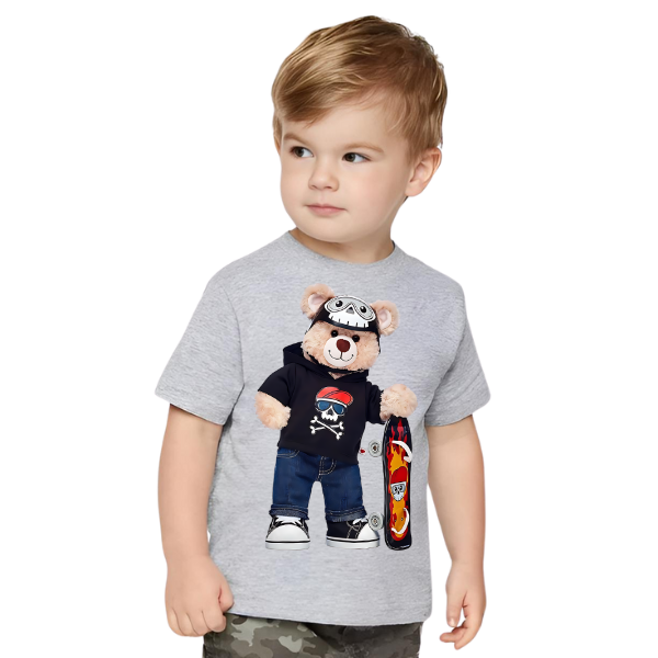 TEDDY BEAR SKATEBOARD KIDS T SHIRT