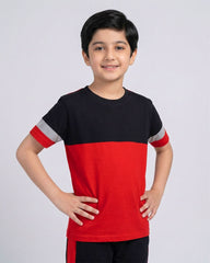 Maroon Panel Kids Pajama Set