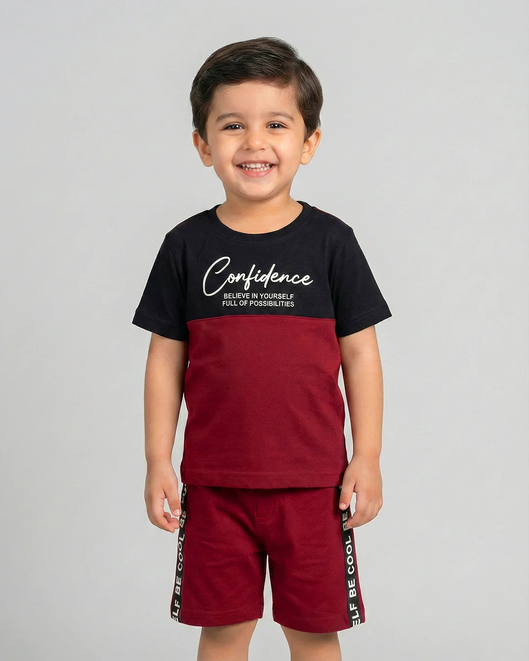 Maroon Confidence Short Set