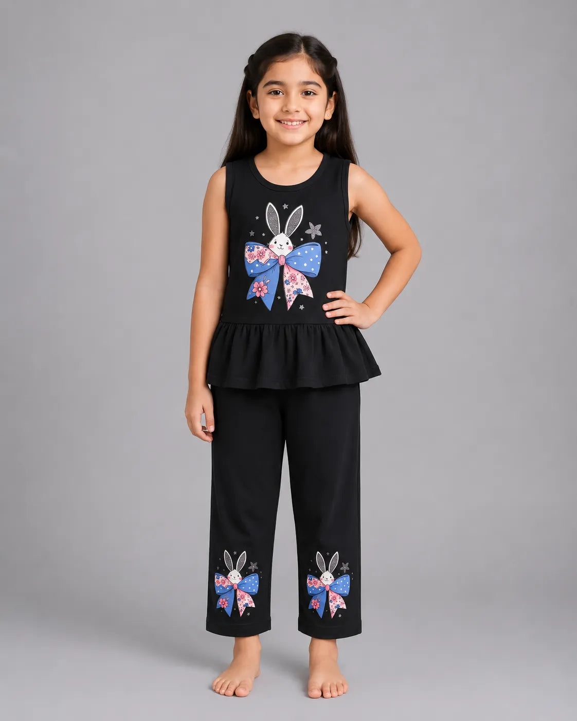 Bunny Bloom Sando Set - Black