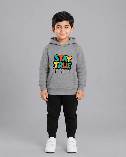 Kids Winter Hoodie Set | Stay True Printed