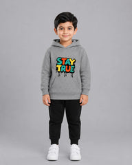 Kids Winter Hoodie Set | Stay True Printed
