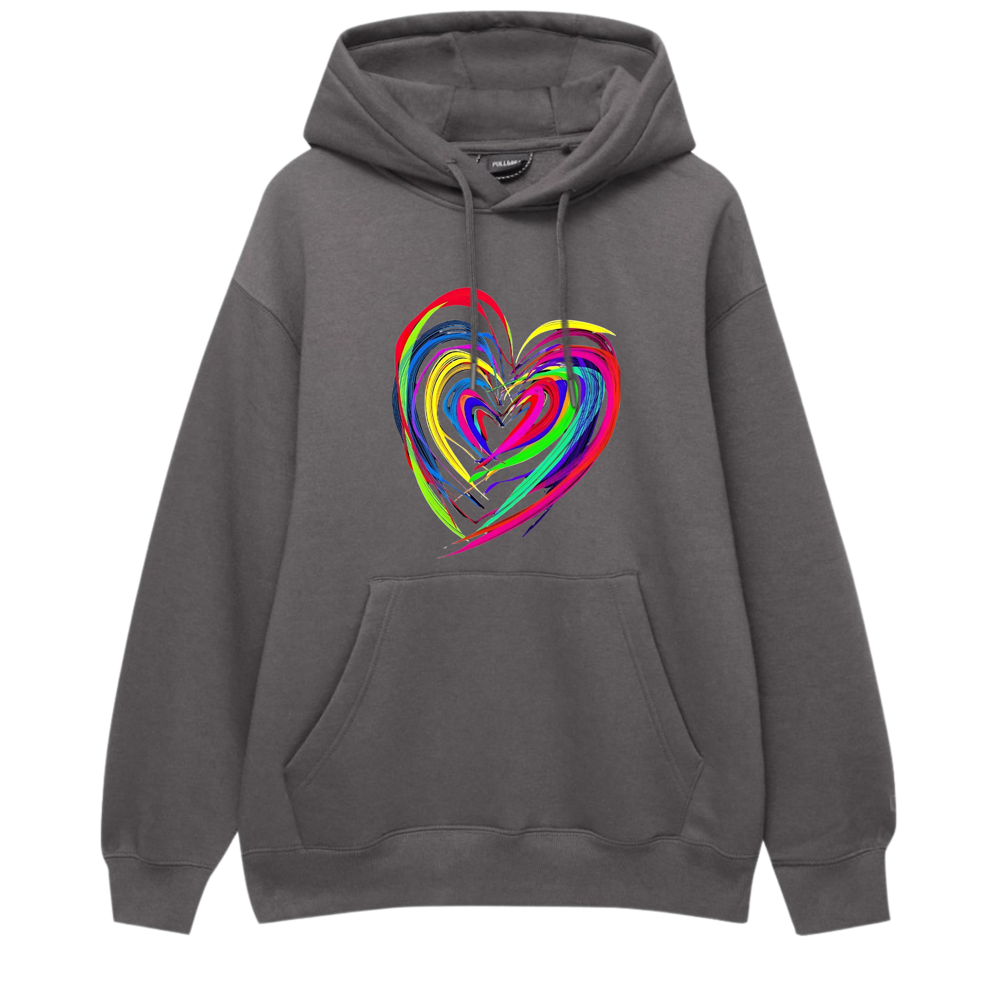 Neon Heart Printed Hoodie