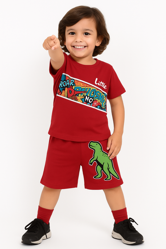 Dinosaur Pattern T-shirt & Shorts Set