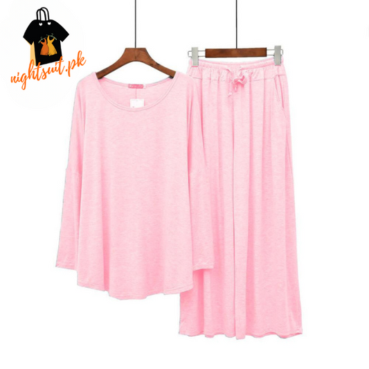 Pink Palazzo Lounge Wear For Women PJ Set ARTICLE NO# 52