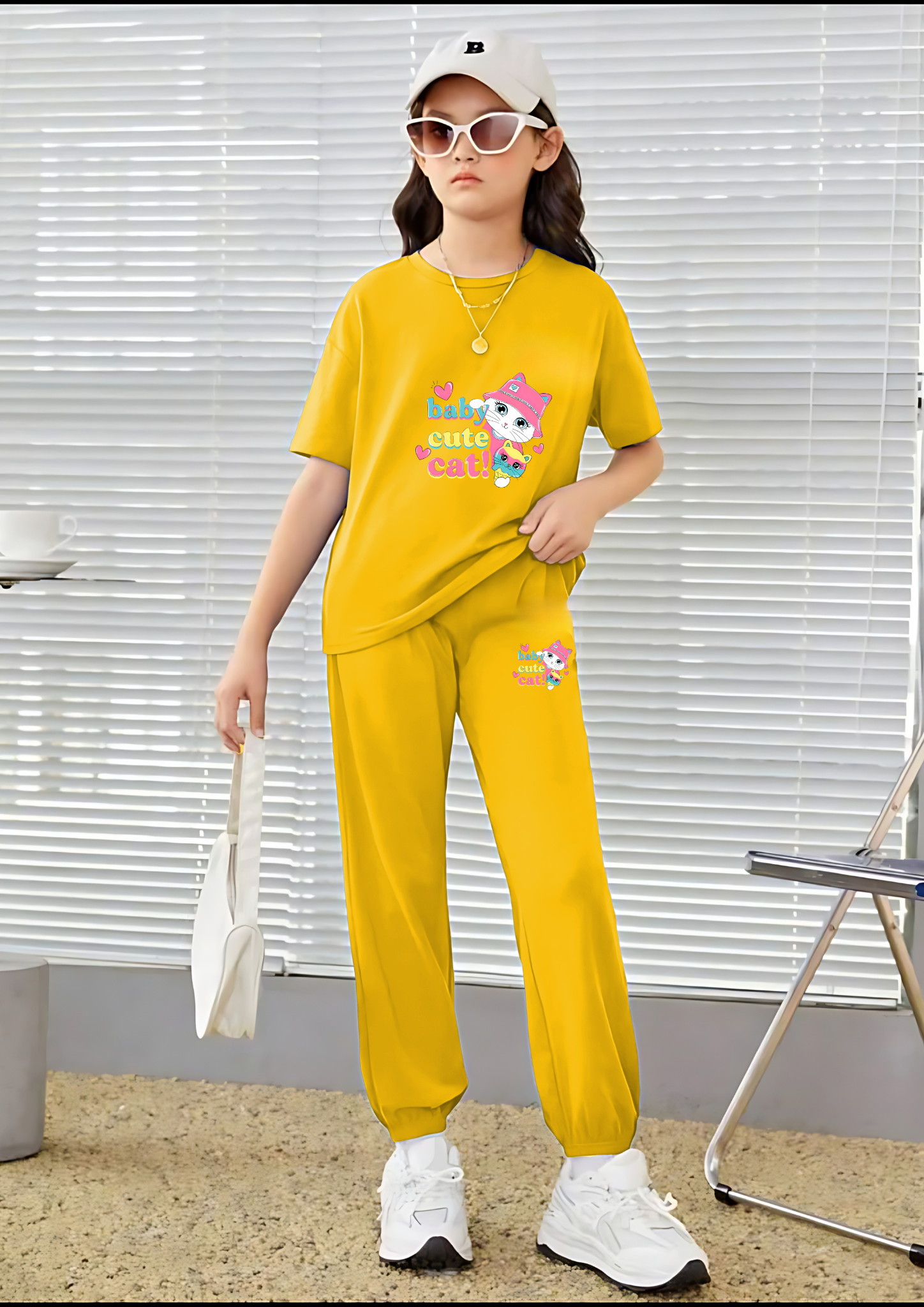 Baby Cute Cat Matching Set - T-Shirt and Pants